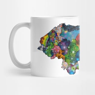 Spirograph Patterned Honduras Departments Map Mug